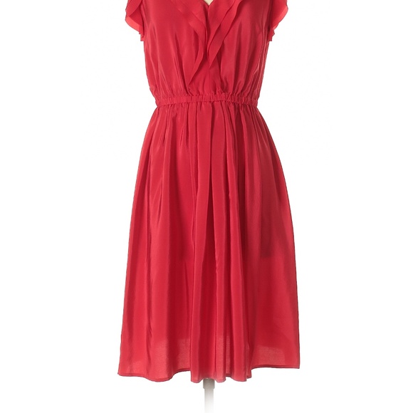Ann Taylor Loft 100% silk Red dress - Picture 2 of 4